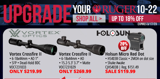 Upgrade Your Ruger 10-22 with up to 18% Off! Shop All Now