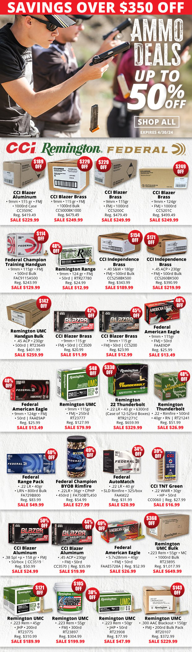 Up to 50% Off Ammo Deals!