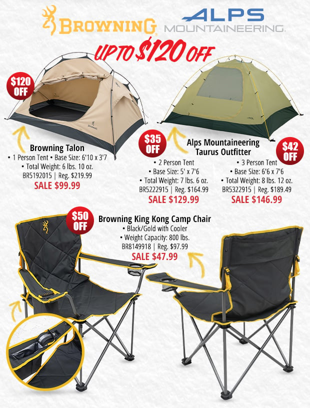 Up to $120 Off Top Selling Tents and Camp Furniture