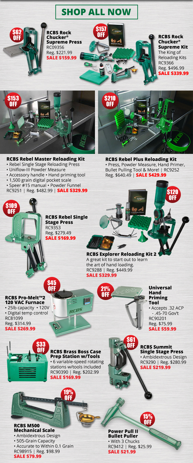 Over $200 in Deals on RCBS Reloading + Rebate Discounts Available