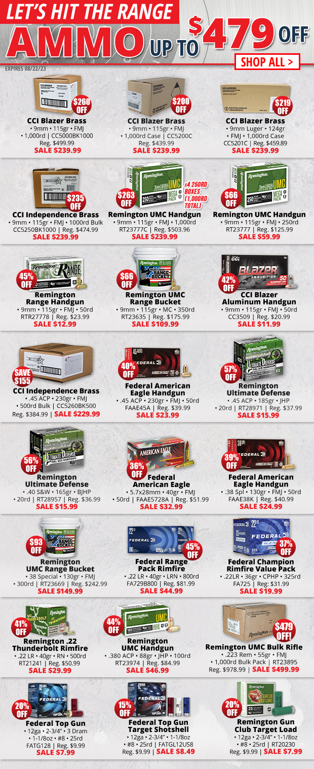 Save Up to $479 Off Ammo  Shop All