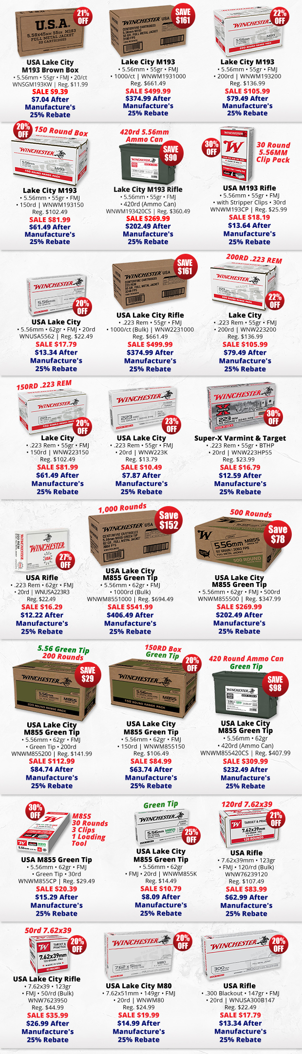Up to 30% Off Select Winchester Ammo + Target Rifle Ammo Rebate
