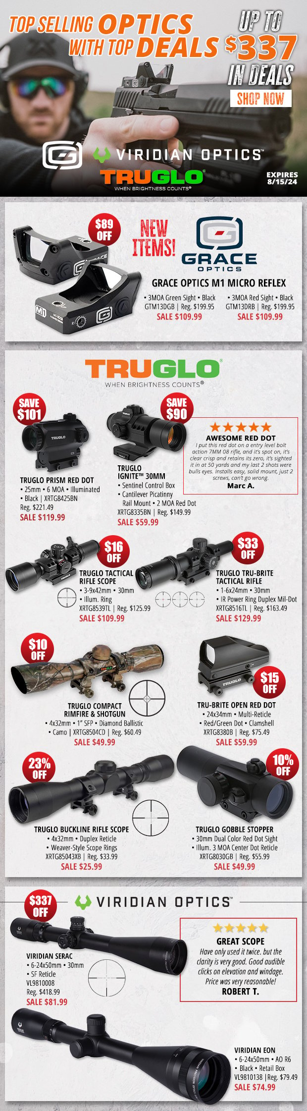 Up to $337 Off Top Selling Optics Deals