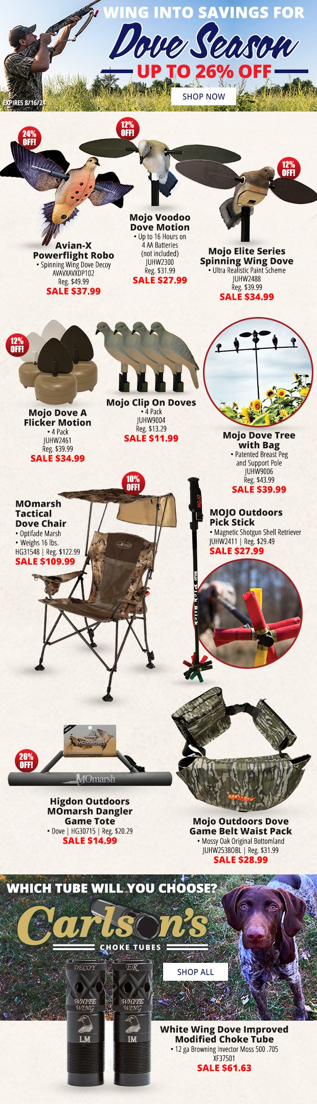 Wing into Savings for Dove Season Up to 26% Off