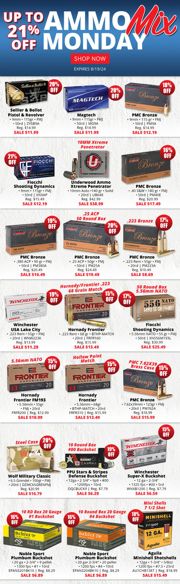 Up to 21% Off this Ammo Mix Monday!