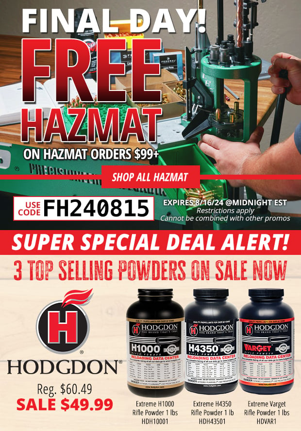 Final Day for Free Hazmat on Hazmat Orders $99 • Restrictions Apply • Use Code FH240815