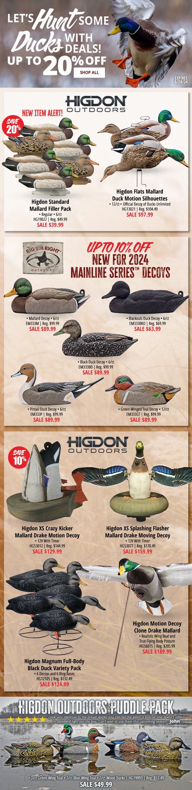 Let's Hunt Some Ducks with Deals Up to 20% Off!