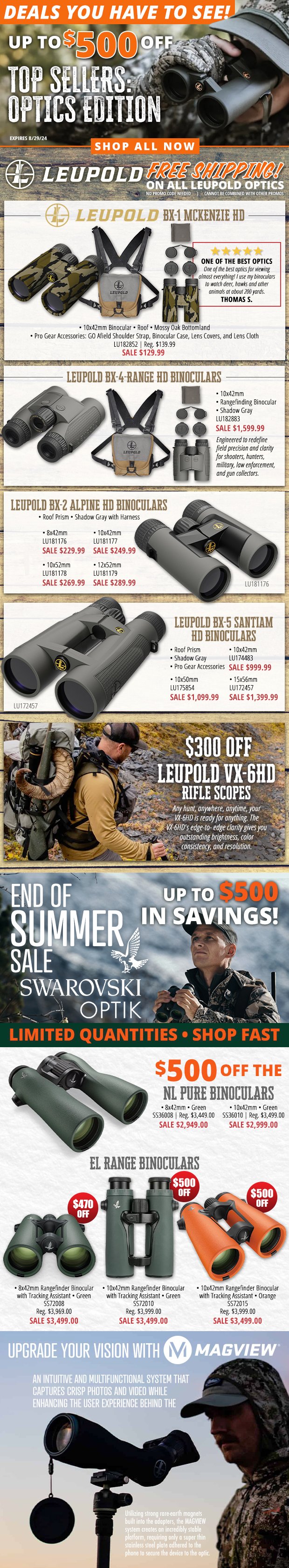 Up to $500 Off Top Sellers: Optics Edition!