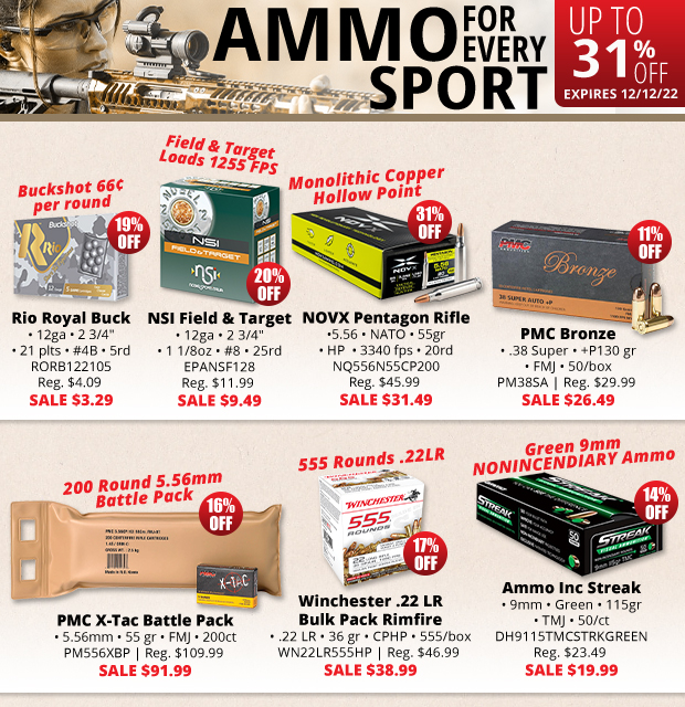 Ammo Deals up to 31% Off