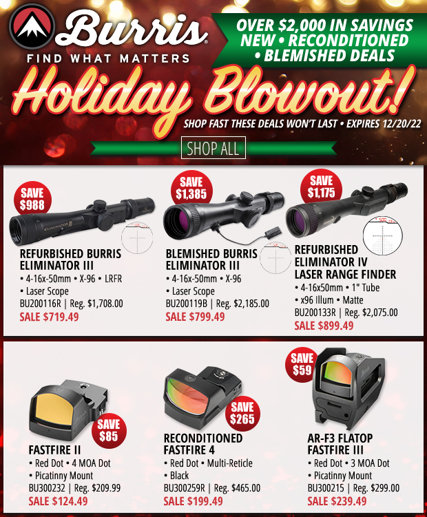Burris Holiday Blowout with Over $2,000 in Savings