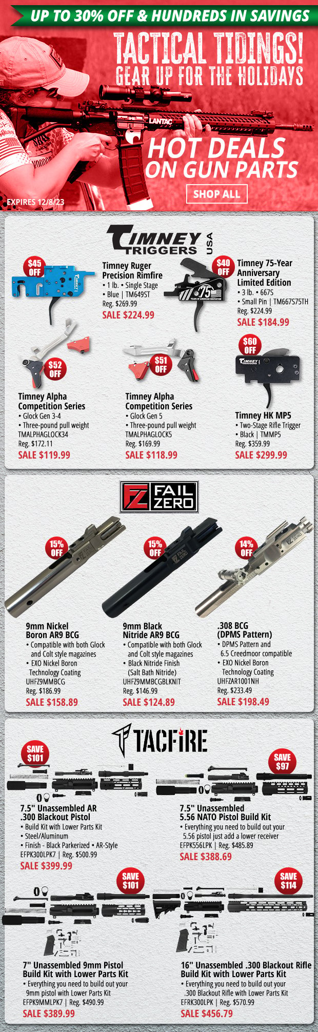 Tactical Tidings with Hundreds in Savings on Gun Parts!