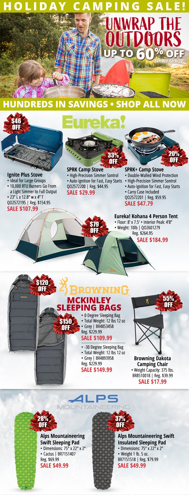 Unwrap the Outdoors With Our Holiday Camping Sale Up to 60% Off
