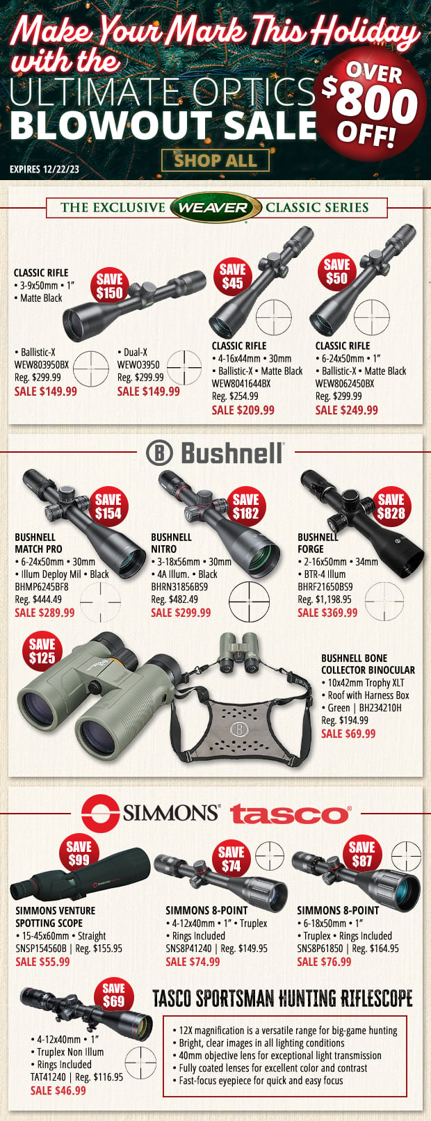 Over $800 Off with Our Ultimate Optics Blowout Sale!