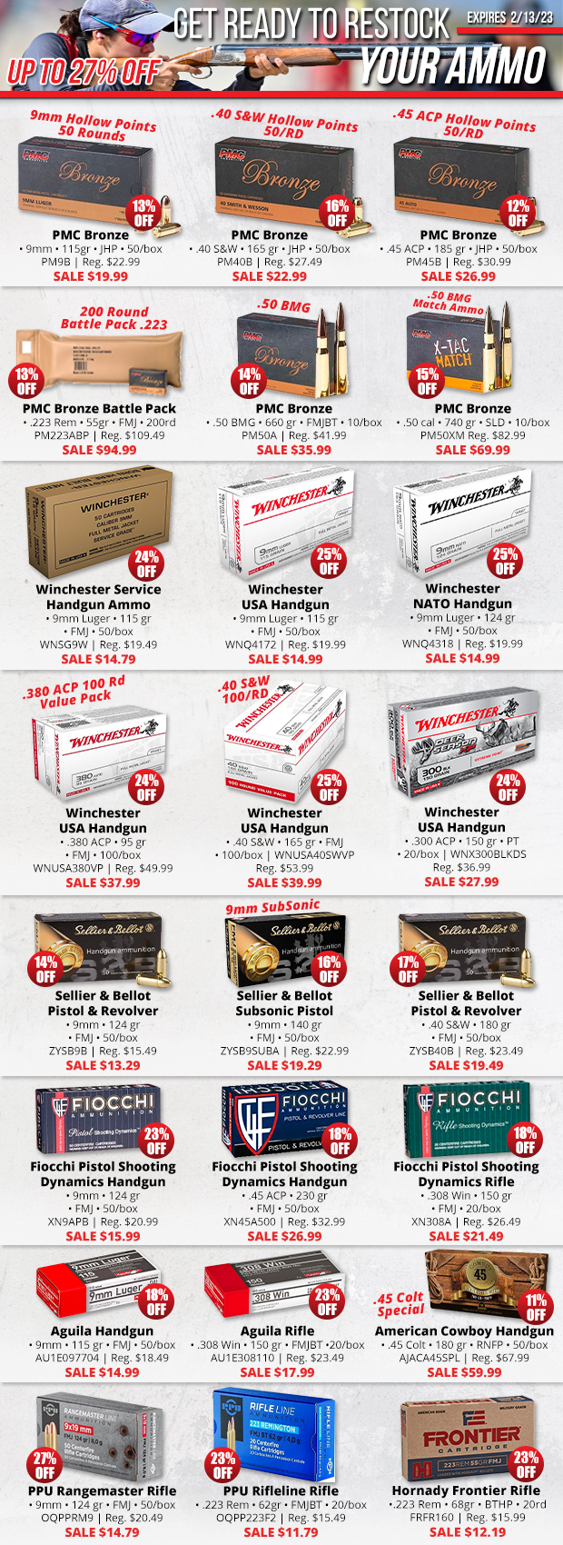 Ammo Deals Up to 27% Off