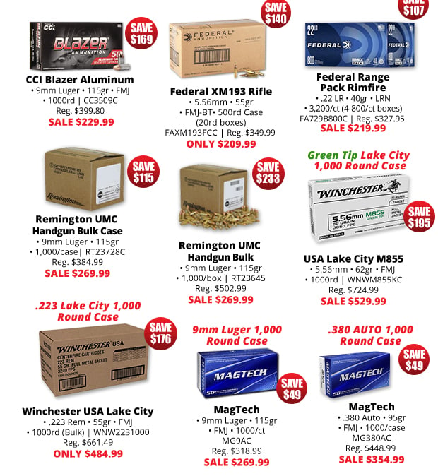 Ammo Flash Sale with Free Shipping on Select Ammo