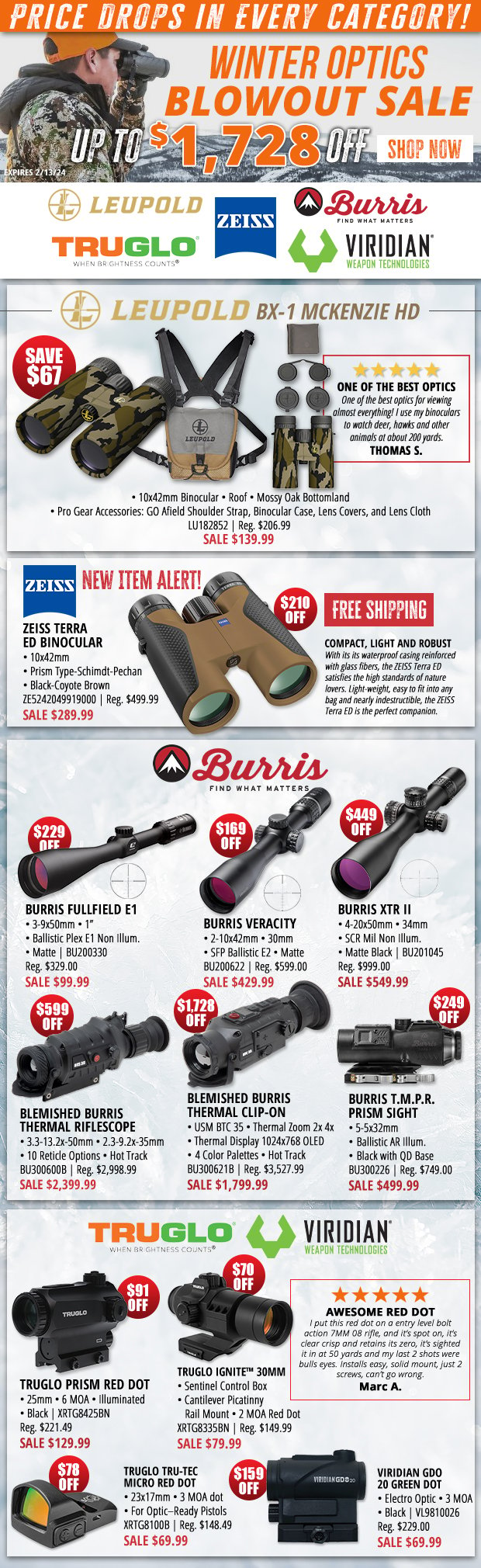 Up to $1,728 Off with Our Winter Optics Blowout Sale!