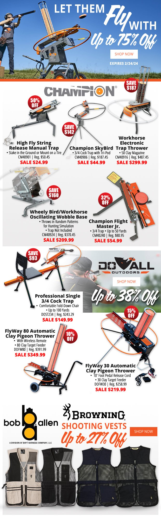 Clay Target Throwers Up to 75% Off
