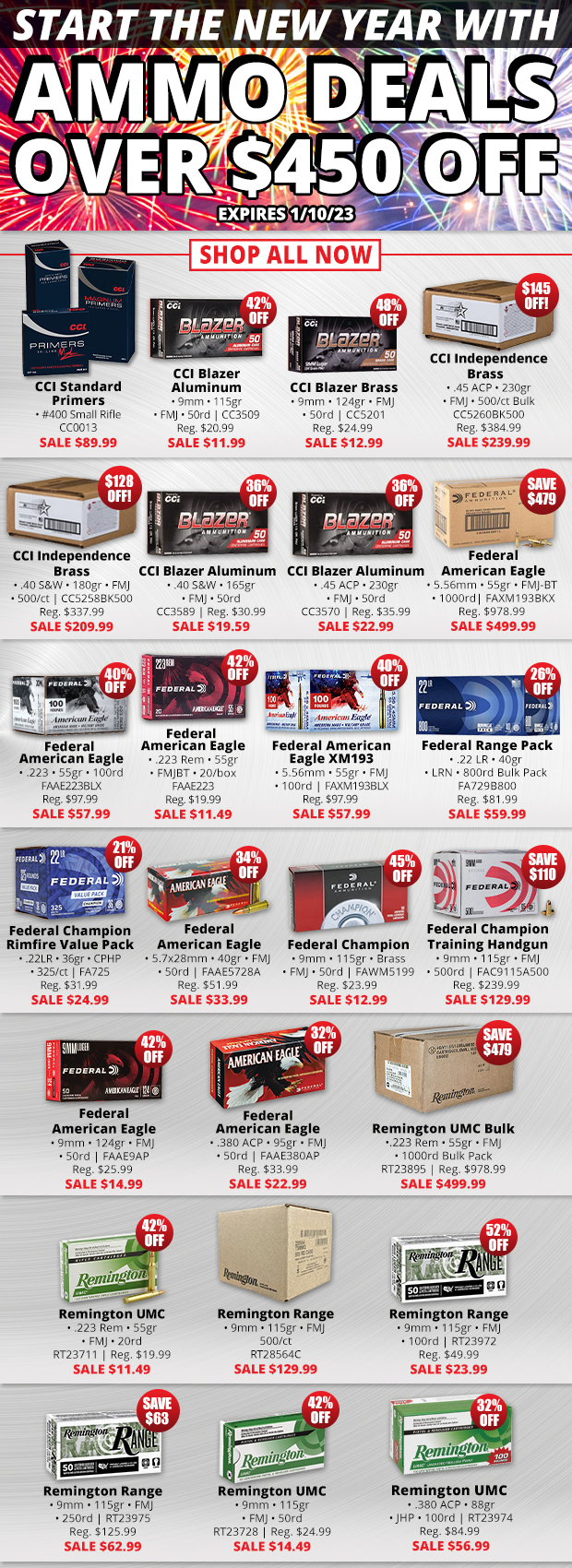 Start the New Year with Ammo Deals Over $450 Off