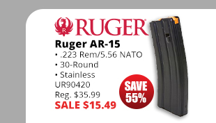 Ruger AR-15 .223 Rem/5.56 NATO On Sale for $15.99