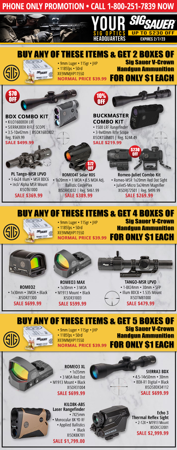 Sig Sauer  Buy Some Optics, Get Some Ammo with Up to $230 in Savings
