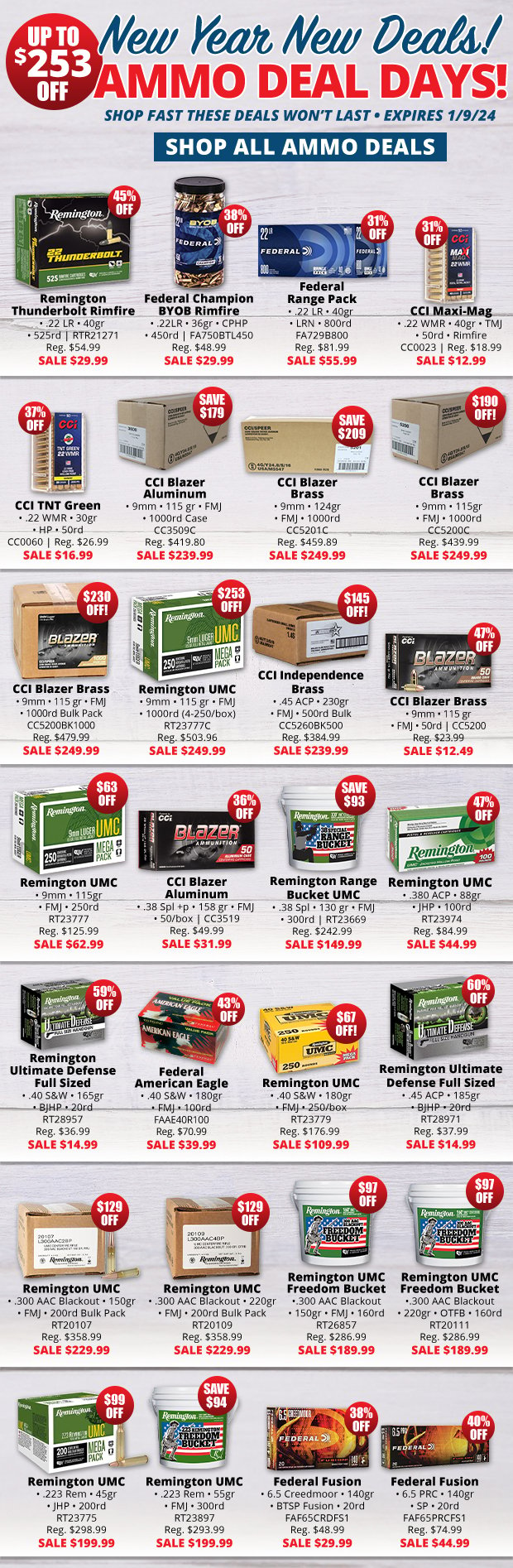 Up to $253 in Ammo Day Deals!