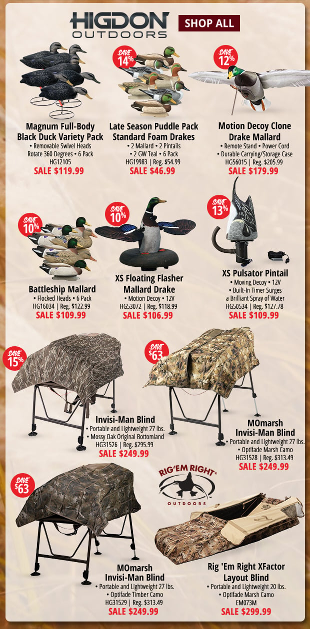 Up to 20% Off Higdon Decoys and Blinds