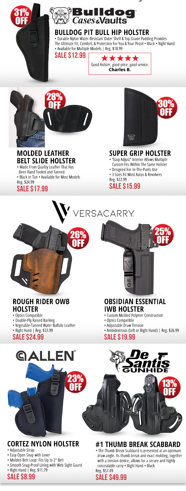 Up to 31% Off Holsters for Every Fit