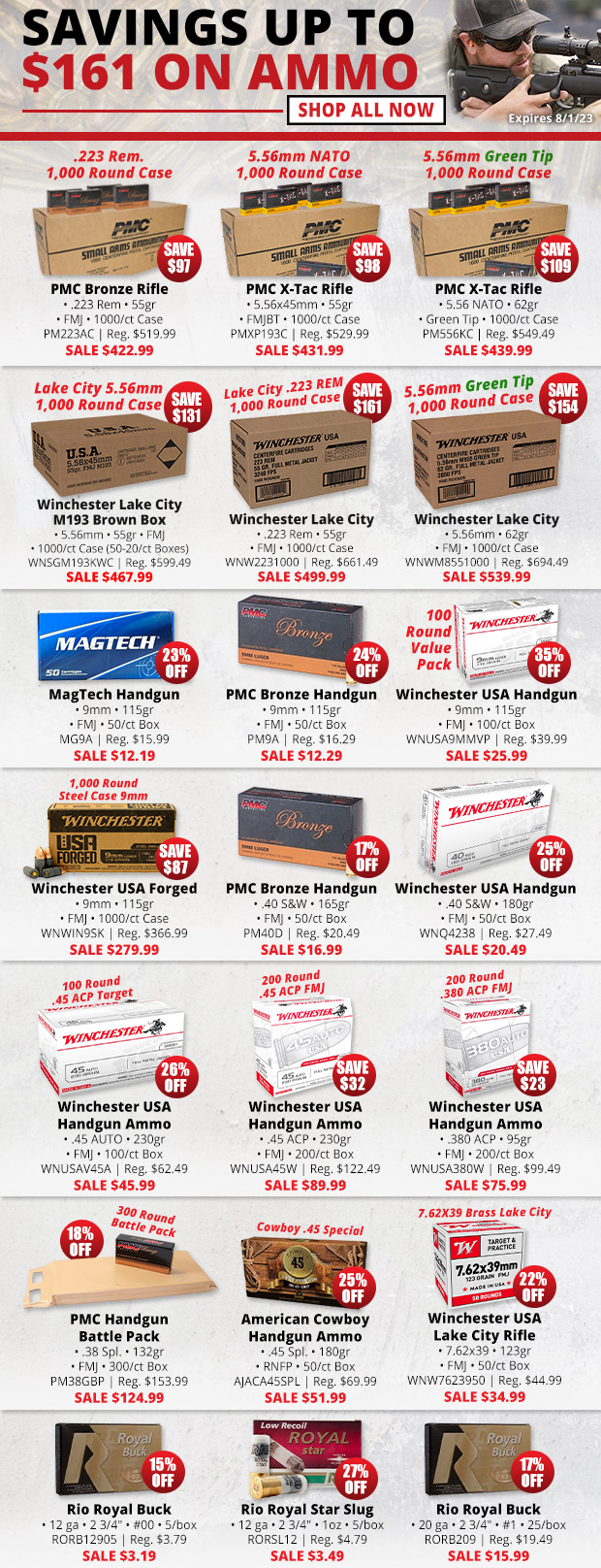 Over $150+ Off with Ammo Deals!