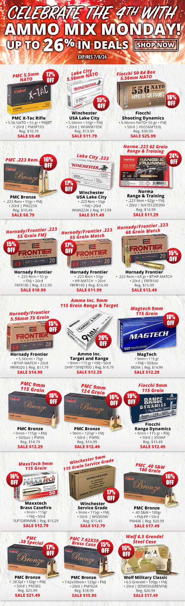 Up to 26% Off on This Ammo Mix Monday