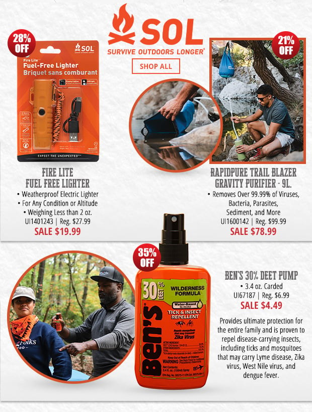 Up to 28% Off Camp Survival Gear