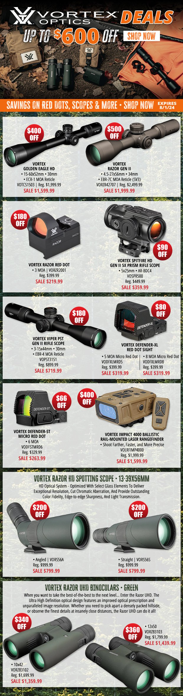 Up to $600 Off Vortex Optics!