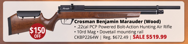 Shop Crosman Benjamin Marauder Wood .22 PCP Powered Bolt-Action Hunting Air Rifle