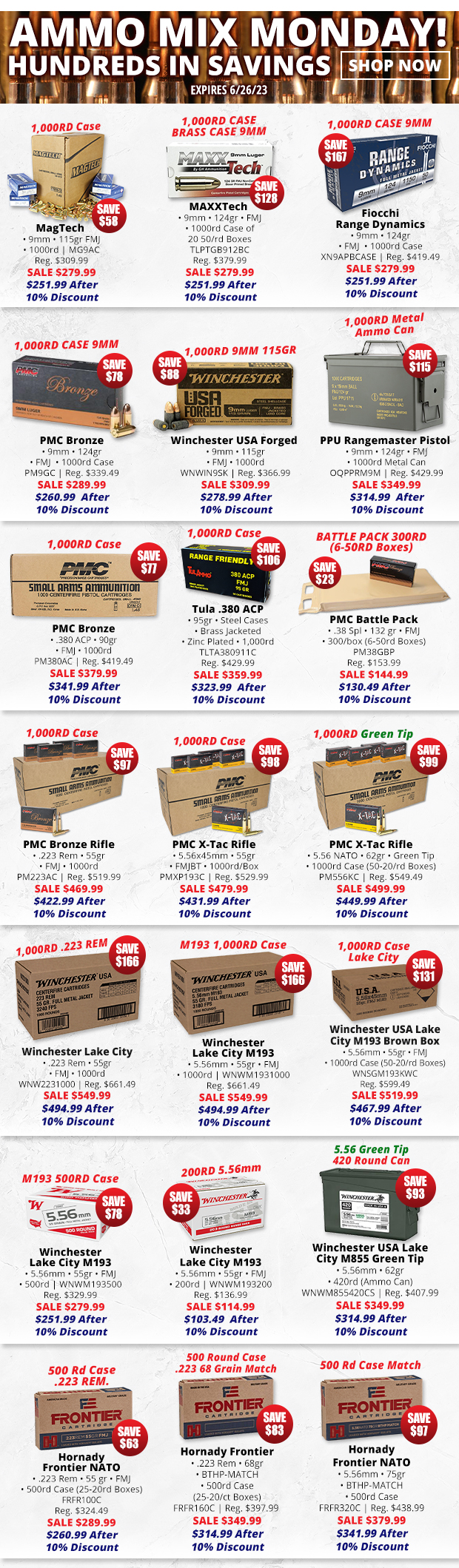 Ammo Deals with Hundreds in Savings!