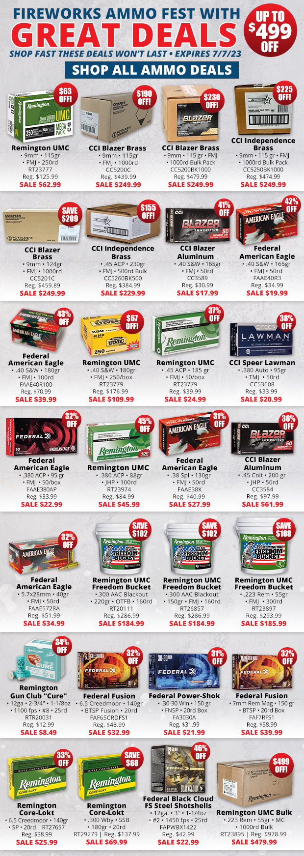 Firework Ammo Fest up to $499 Off!