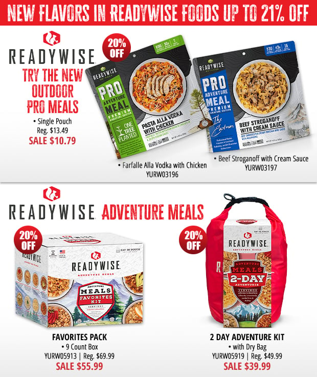 Up to 21% Off Readywise Adventure Meals