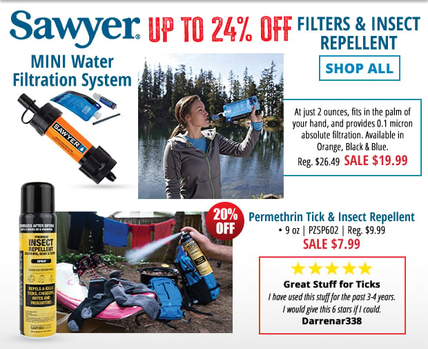 Up to 24% Off Sawyer Water Filters & Insect Repellent