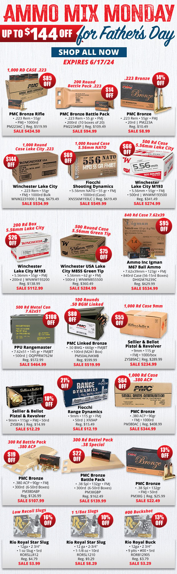 Up to $144 Off on Ammo Mix Monday for Father's Day