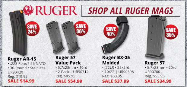 Ruger Mags Up to 40% Off