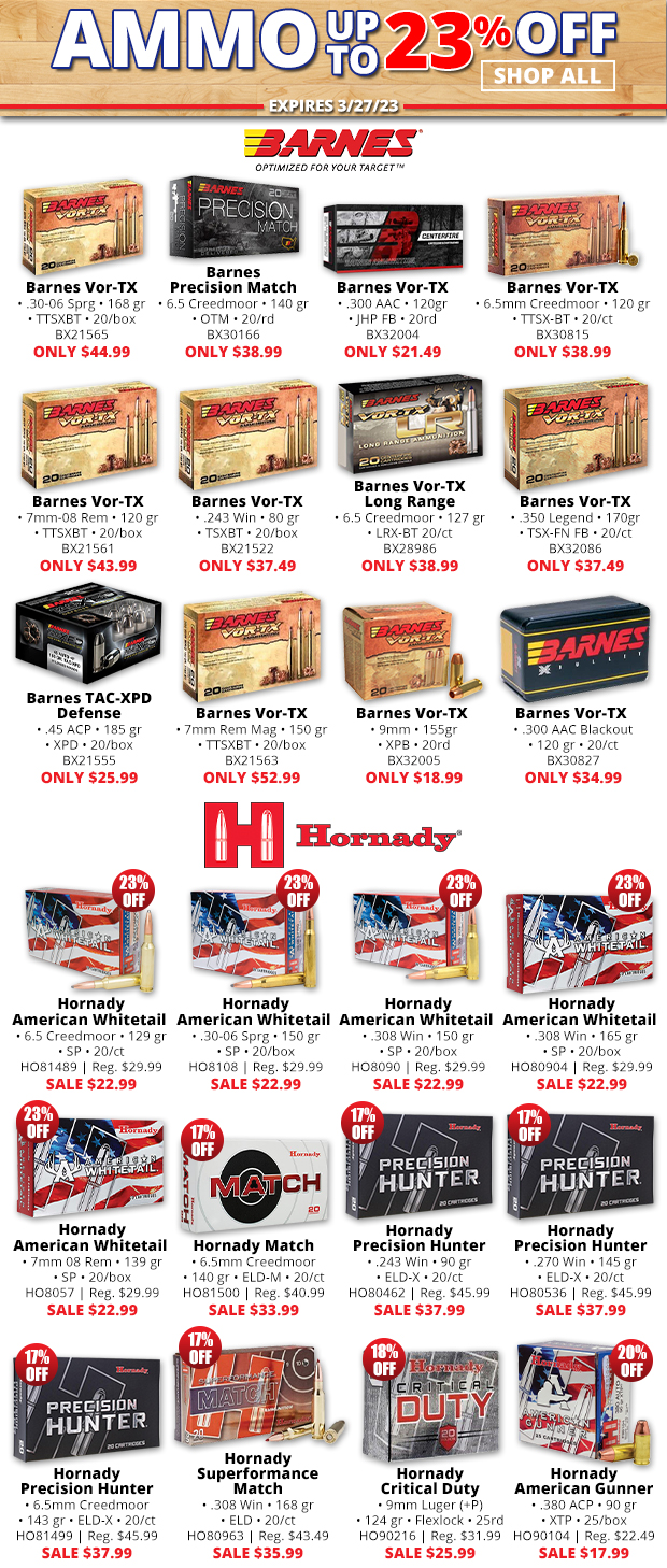 Ammo Deals Up to 23% Off