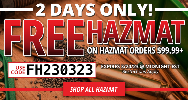 Free Hazmat on Hazmat Order $99.99+  Restrictions Apply
