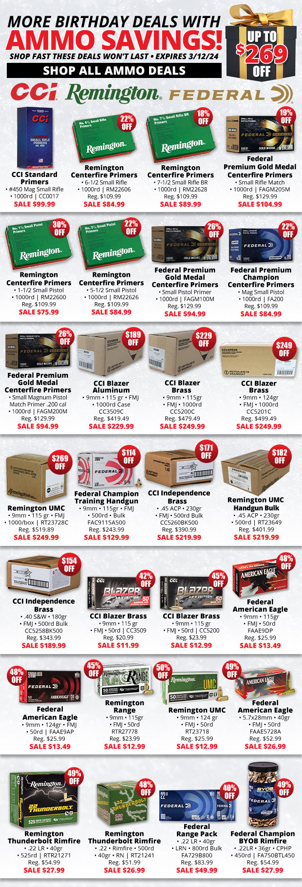 Up to $269 Off with More Natchez Ammo Birthday Deals!