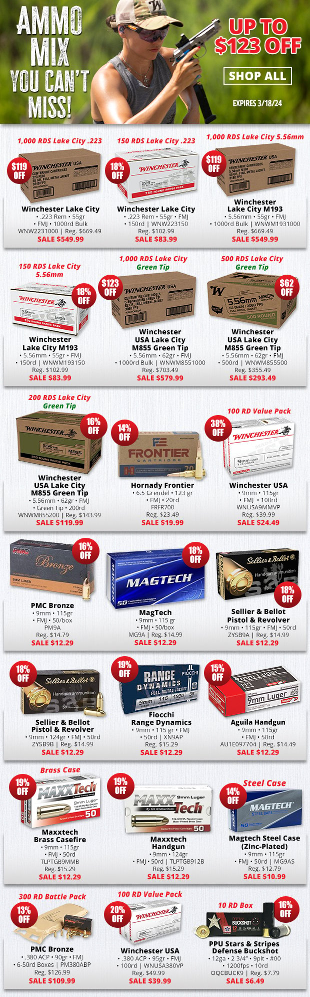Up to $123 off on an Ammo Mix You Cant Miss!