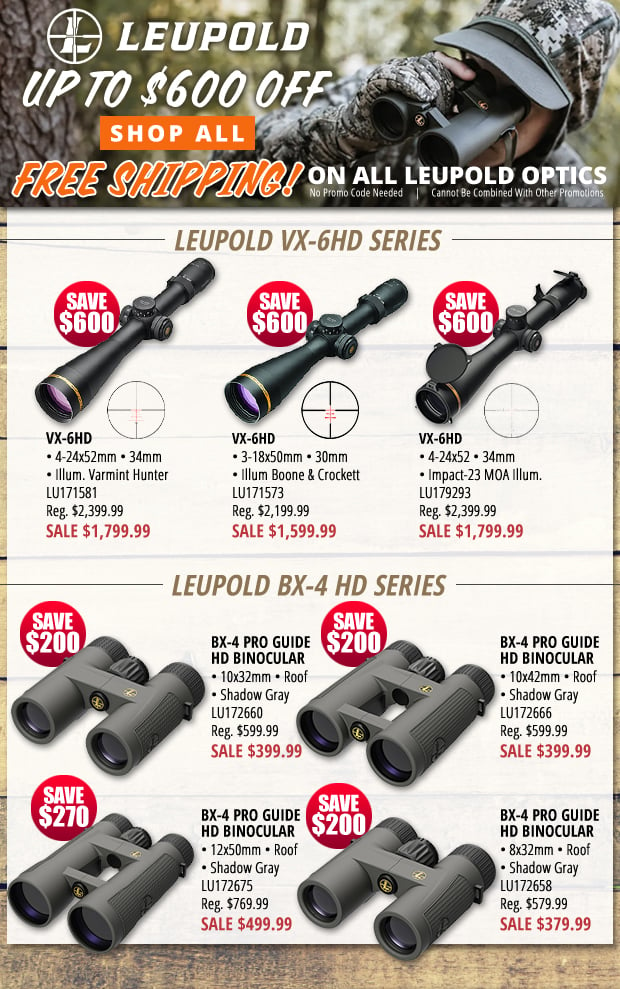Up to $600 Off Leupold and Free Shipping on All Leupold Optics  No Promo Code Required