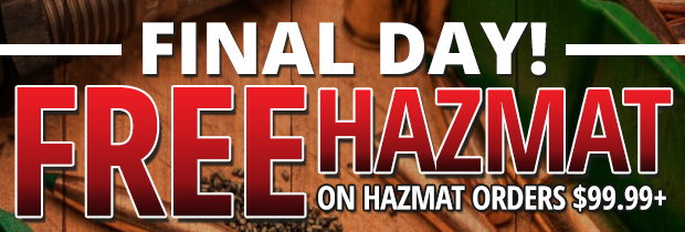 Final Day for Free Hazmat on Hazmat Orders $99.99+ Use Code FH230508 Restrictions Apply