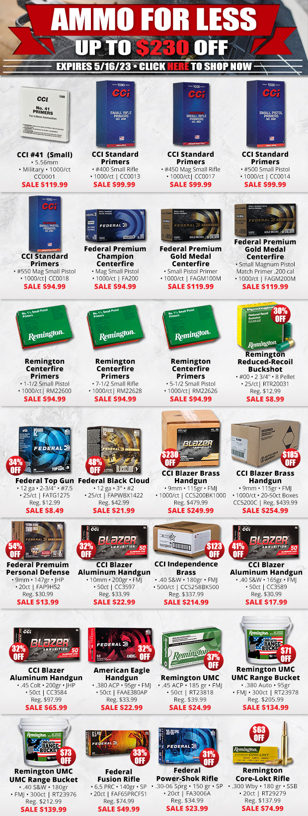 Ammo For Less  Up To $230 Off