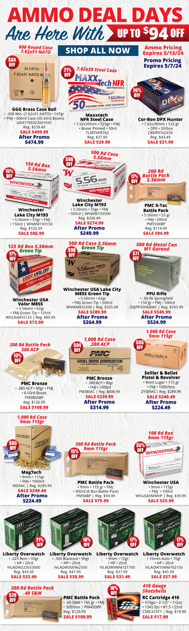 Up to $94 Off with Ammo Deal Days