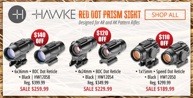 Up to $140 Off the Hawke Red Dot Prism Sights