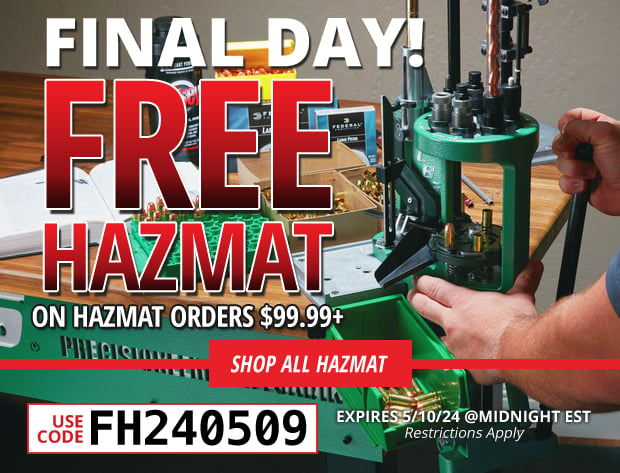 FINAL DAY for Free Hazmat on Hazmat Orders $99.99+ Restrictions Apply  Use Code FH240509