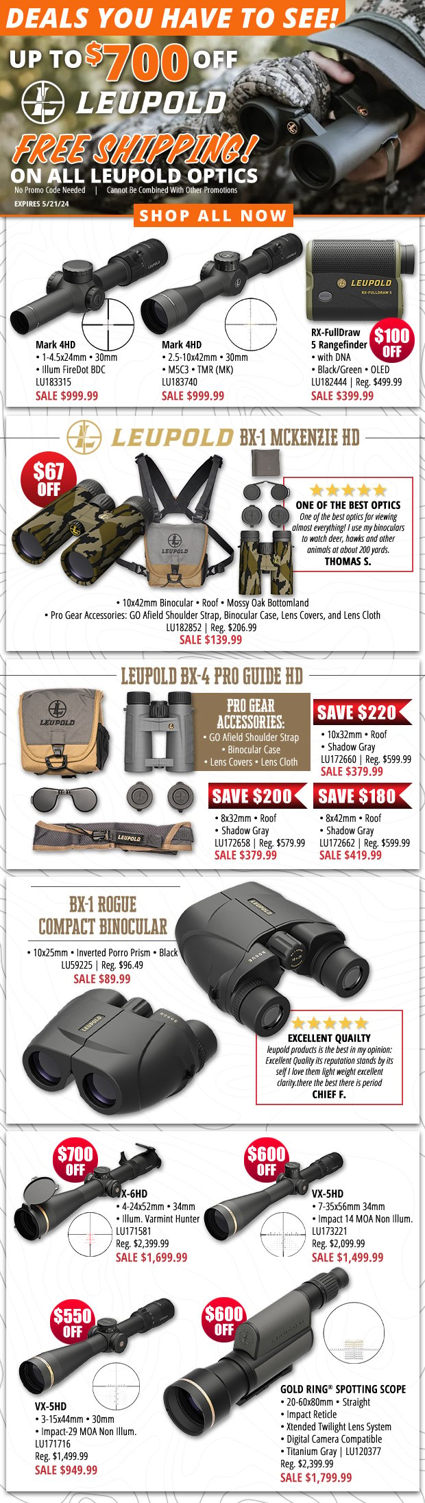 Up to $700 Off Select Top Leupold Gear with Free Shipping on All Leupold Optics No Promo Code Needed