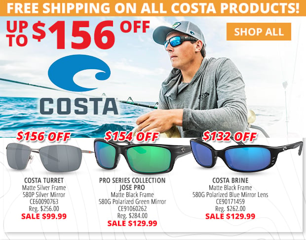 Up to $156 Off Costa Sunglasses with Free Shipping on All Costa Products No Promo Code Needed